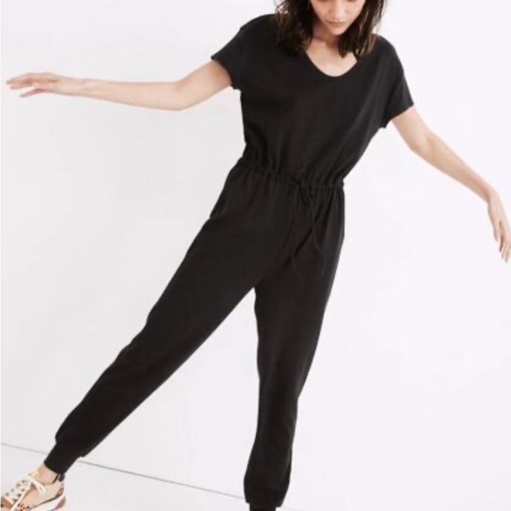 Madewell MWL‎ Breeze Drawstring Jumpsuit True Black Size Medium Comfy Casual
